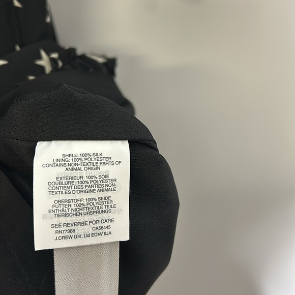 J. Crew Star Print Ruffle Detail Silk Dress Size 10 - Picture 7 of 9